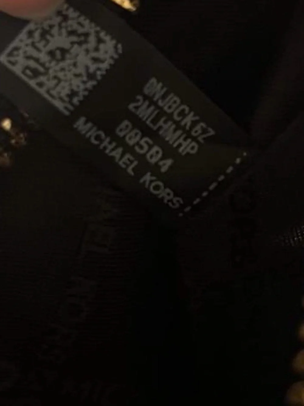 Michael Kors black + gold chain leather purse